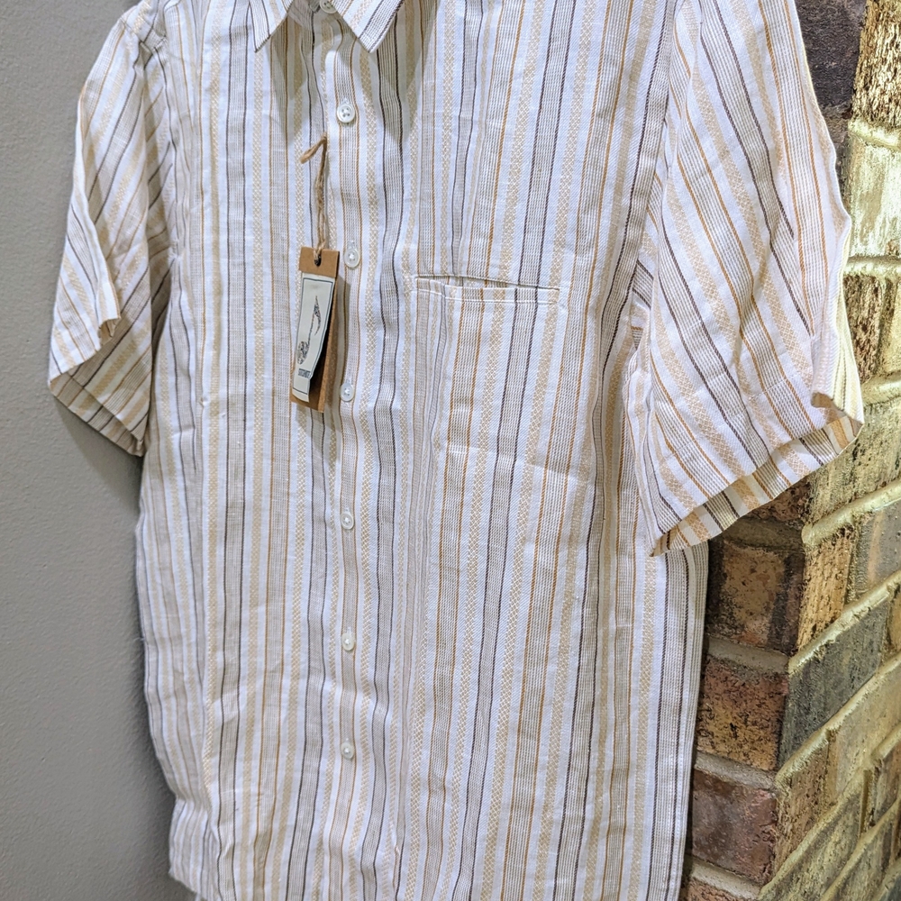 New! Stitch Note Dyed Yarn Striped Shirt - Picture 5 of 15
